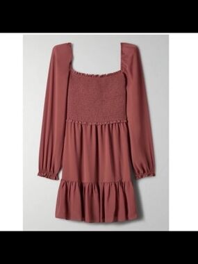 Aritzia Wilfred Tempest Chiffon Dress - Ashy Rose Pink Size M